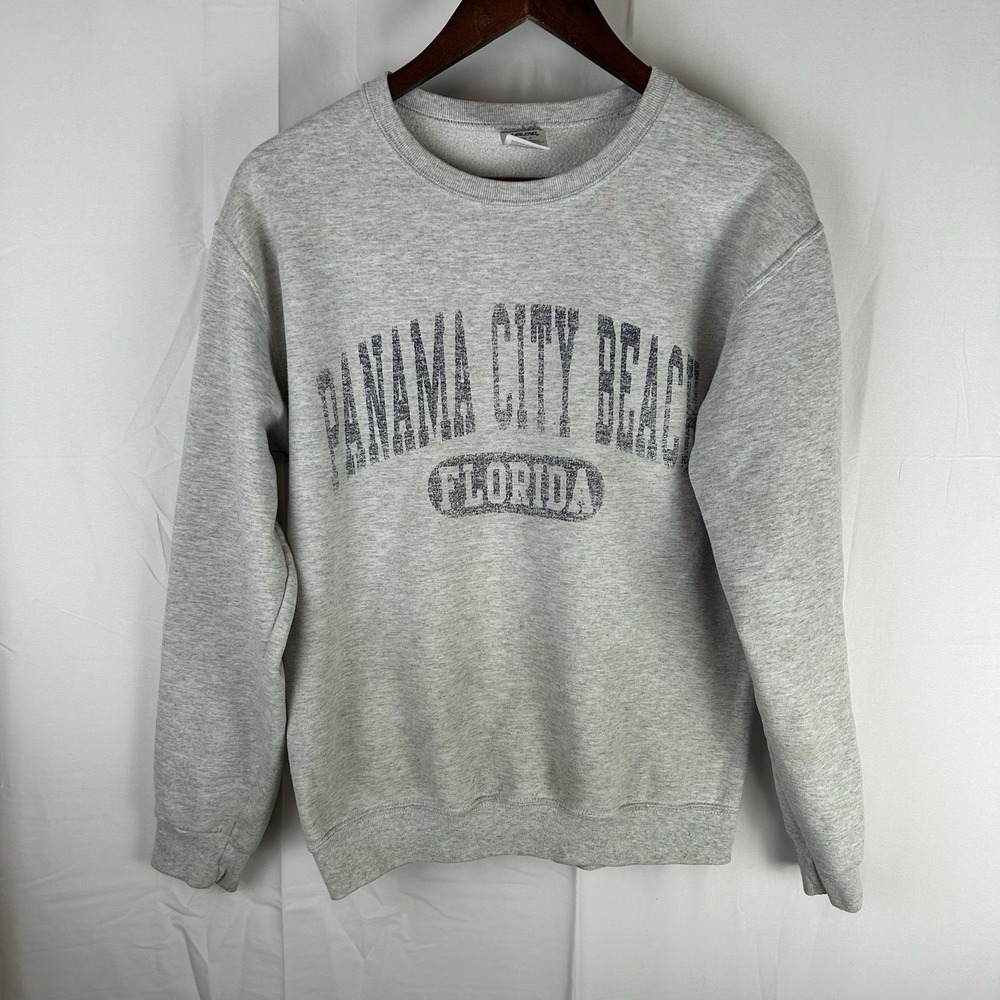 Vintage Panama City Beach Florida Sweatshirt Adult Small Heather Gray‎